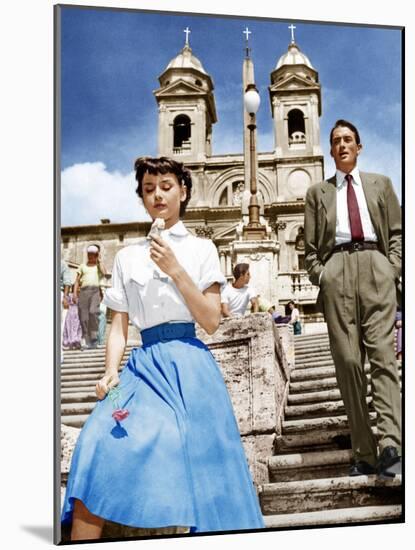 ROMAN HOLIDAY, from left: Audrey Hepburn, Gregory Peck, 1953-null-Mounted Photo