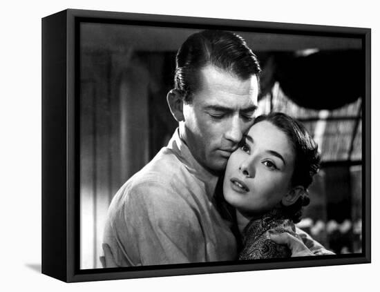 Roman Holiday, Gregory Peck, Audrey Hepburn, 1953-null-Framed Stretched Canvas