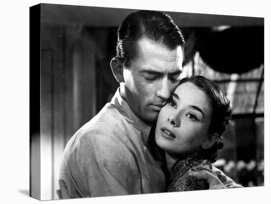 Roman Holiday, Gregory Peck, Audrey Hepburn, 1953-null-Stretched Canvas