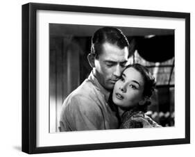 Roman Holiday, Gregory Peck, Audrey Hepburn, 1953-null-Framed Photo