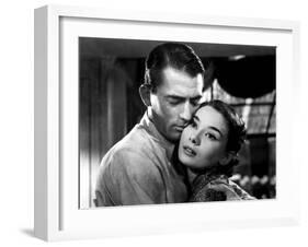 Roman Holiday, Gregory Peck, Audrey Hepburn, 1953-null-Framed Photo