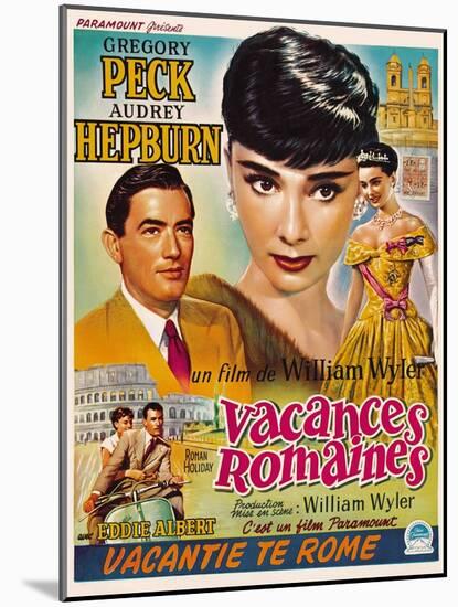 Roman Holiday, Gregory Peck, Audrey Hepburn, 1953-null-Mounted Art Print