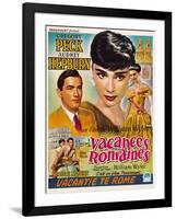 Roman Holiday, Gregory Peck, Audrey Hepburn, 1953-null-Framed Art Print