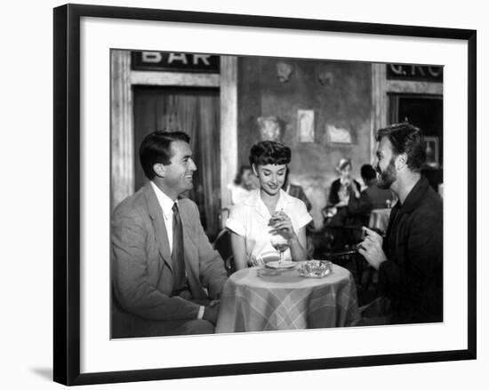 Roman Holiday, Gregory Peck, Audrey Hepburn, Eddie Albert, 1953-null-Framed Premium Photographic Print