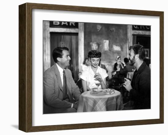 Roman Holiday, Gregory Peck, Audrey Hepburn, Eddie Albert, 1953-null-Framed Photo