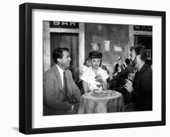 Roman Holiday, Gregory Peck, Audrey Hepburn, Eddie Albert, 1953-null-Framed Photo