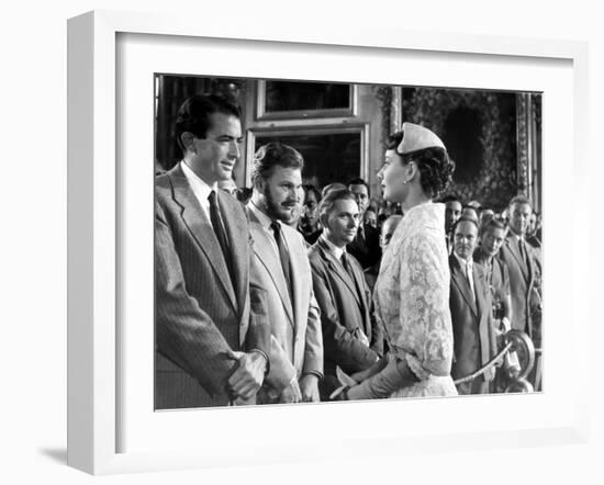 Roman Holiday, Gregory Peck, Eddie Albert, Audrey Hepburn, 1953-null-Framed Photo