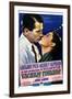 Roman Holiday, Left to Right: Gregory Peck, Audrey Hepburn on Italian Poster Art, 1953-null-Framed Art Print