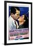 Roman Holiday, Left to Right: Gregory Peck, Audrey Hepburn on Italian Poster Art, 1953-null-Framed Art Print