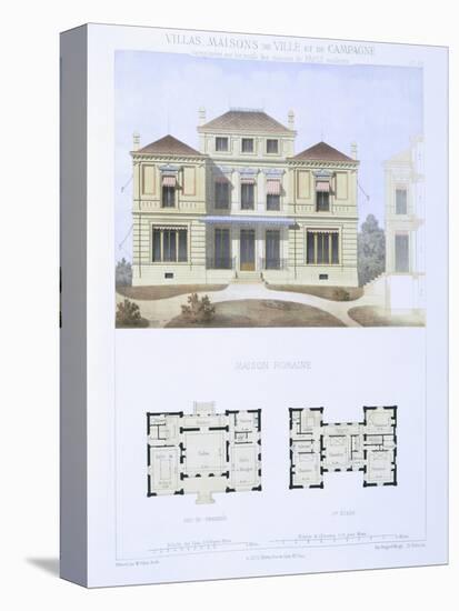 Roman House, from 'Town and Country Houses Based on the Modern Houses of Paris', C.1864-Olive-Stretched Canvas