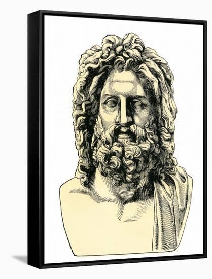 Roman Jupiter, or Zeus in Greek Mythology, God of the Sky and of Laws-null-Framed Stretched Canvas