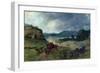 Roman Landscape, 1827 (Oil on Canvas)-Jean Baptiste Camille Corot-Framed Giclee Print