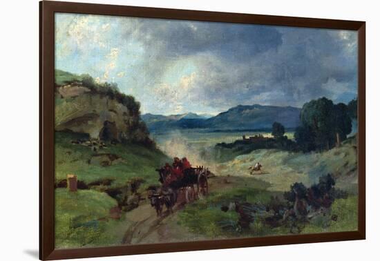 Roman Landscape, 1827 (Oil on Canvas)-Jean Baptiste Camille Corot-Framed Giclee Print