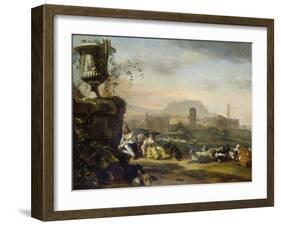 Roman Landscape with Shepherds-Jan Weenix-Framed Giclee Print