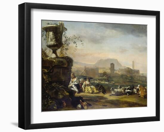 Roman Landscape with Shepherds-Jan Weenix-Framed Giclee Print