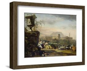 Roman Landscape with Shepherds-Jan Weenix-Framed Giclee Print