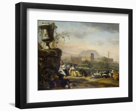 Roman Landscape with Shepherds-Jan Weenix-Framed Giclee Print