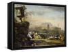 Roman Landscape with Shepherds-Jan Weenix-Framed Stretched Canvas