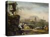 Roman Landscape with Shepherds-Jan Weenix-Stretched Canvas