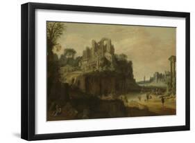 Roman Landscape with the Palatine to the Left and Part of the Roman Forum on the Right-Pieter Anthonisz Groenewegen-Framed Art Print