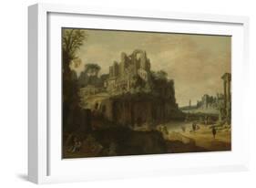 Roman Landscape with the Palatine to the Left and Part of the Roman Forum on the Right-Pieter Anthonisz Groenewegen-Framed Art Print