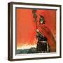 Roman Legionary in Front of Hadrian's Wall-Graham Coton-Framed Giclee Print