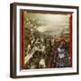 Roman Legionnaire with a Roman City and Coliseum-Stocktrek Images-Framed Art Print