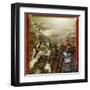 Roman Legionnaire with a Roman City and Coliseum-Stocktrek Images-Framed Art Print