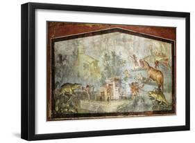 Roman Life on the River Nile Egypt, Fresco from temple of Bacchus at Pompeii 55-79 BC-null-Framed Giclee Print