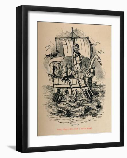 'Roman Man-of-War, from a scarce Medal', 1852-John Leech-Framed Giclee Print