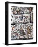 Roman Mosaic at Villa Romana Del Casale, UNESCO World Heritage Site, Piazza Armerina, Sicily, Italy-Stuart Black-Framed Photographic Print