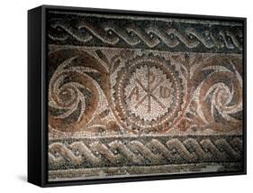 Roman Mosaic Depicting the Chi-Rho Symbol with Alpha and Omega, Spain-null-Framed Stretched Canvas