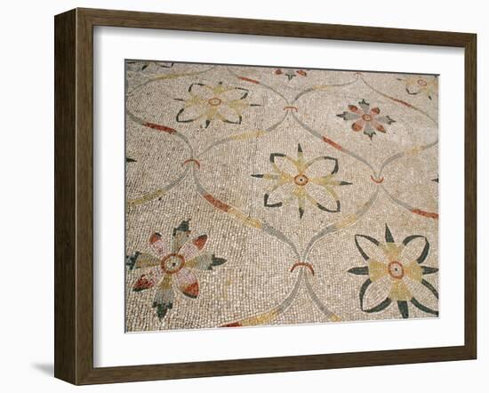 Roman Mosaic, Floral Decoratio, Ostia Antica, Italy-Prisma Archivo-Framed Photographic Print
