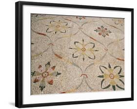 Roman Mosaic, Floral Decoratio, Ostia Antica, Italy-Prisma Archivo-Framed Photographic Print