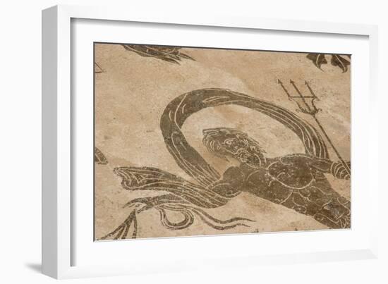 Roman Mosaic. Neptune Riding a Chariot. Ostia Antica. Italy-null-Framed Giclee Print