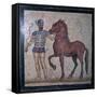 Roman mosaic of a charioteer, 1st century. Artist: Unknown-Unknown-Framed Stretched Canvas