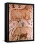 Roman Mosaic of a Ram, a Cow and Calf, 4th Century AD-null-Framed Stretched Canvas