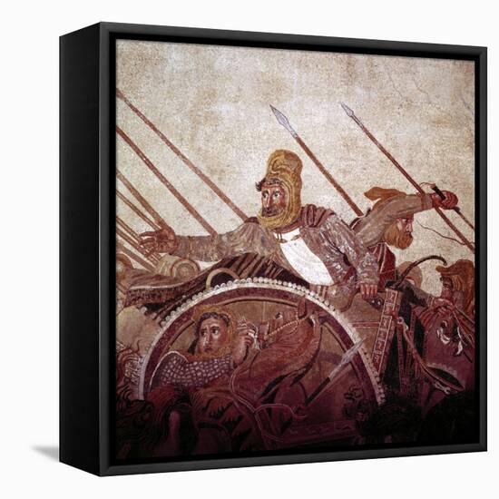 Roman Mosaic of Darius II of Persia at the Battle of Issus, Pompeii, Italy, (1st Century Ad)-CM Dixon-Framed Stretched Canvas