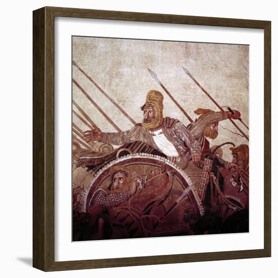 Roman Mosaic of Darius II of Persia at the Battle of Issus, Pompeii, Italy, (1st Century Ad)-CM Dixon-Framed Giclee Print