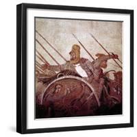 Roman Mosaic of Darius II of Persia at the Battle of Issus, Pompeii, Italy, (1st Century Ad)-CM Dixon-Framed Giclee Print