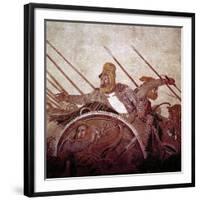 Roman Mosaic of Darius II of Persia at the Battle of Issus, Pompeii, Italy, (1st Century Ad)-CM Dixon-Framed Giclee Print