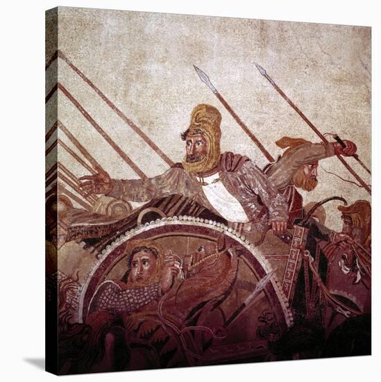 Roman Mosaic of Darius II of Persia at the Battle of Issus, Pompeii, Italy, (1st Century Ad)-CM Dixon-Stretched Canvas