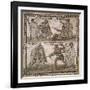 Roman Mosaic of Gladiators, 3rd C-null-Framed Art Print