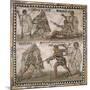 Roman Mosaic of Gladiators, 3rd C-null-Mounted Art Print