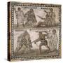 Roman Mosaic of Gladiators, 3rd C-null-Stretched Canvas
