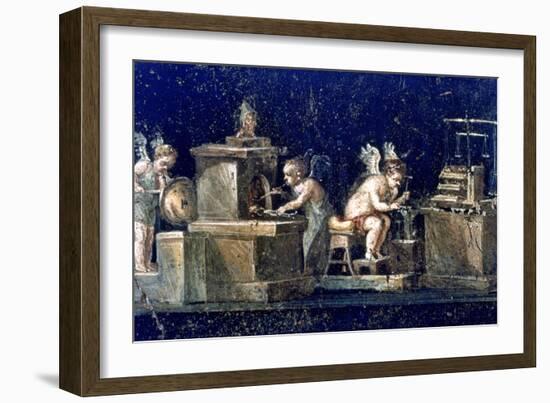 Roman mural, House of the Vettii Pompeii, Italy. Artist: Unknown-Unknown-Framed Giclee Print