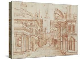 Roman Perspective-Baldassare Peruzzi-Stretched Canvas