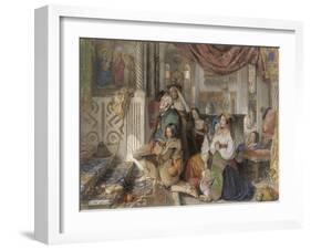 Roman Pilgrims, 1854-John Frederick Lewis-Framed Giclee Print