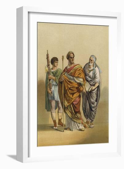 Roman Priest of Jupiter and His Attendants-null-Framed Giclee Print