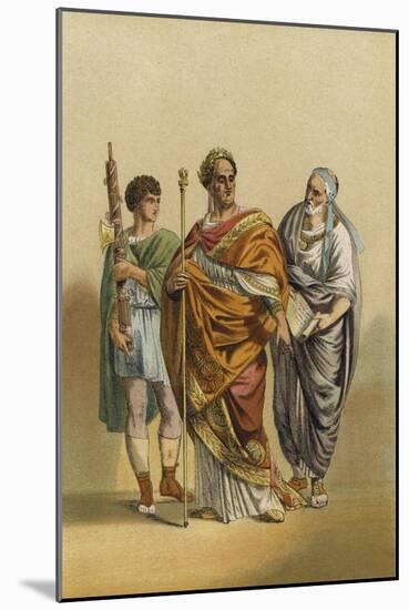 Roman Priest of Jupiter and His Attendants-null-Mounted Giclee Print